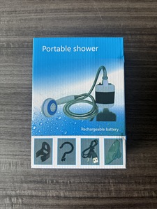 Douche de camping portable rechargeable en ABS étanche IPX7 avec cordon de 1,5 m pour voyages et bain décontracté - Idéale pour les excursions en plein air - Product Image 4