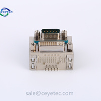 Connecteur DB9 mâle vers DVI 24 + 5 femelle à angle droit à 90 degrés D-SUB