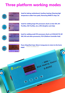 Station de chauffage BGA mini SoFix S-BGN2 pour ordinateur portable <span class=keywords><strong>Macbook</strong></span> <span class=keywords><strong>Pro</strong></span>, <span class=keywords><strong>réparation</strong></span> de la carte mère BGA, machine de <span class=keywords><strong>réparation</strong></span> du processeur - Product Image 5