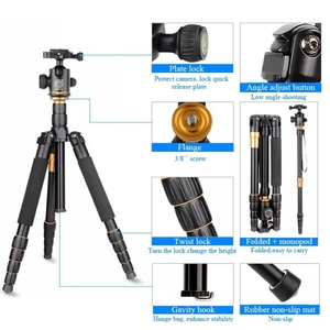 Thuận tiện và thiết thực Q666 du lịch xách tay SLR máy ảnh nhôm magiê hợp kim <span class=keywords><strong>Tripod</strong></span> - Product Image 2