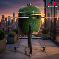 Barbecue au charbon de bois en céramique professionnel Green EGG KAMADO 23,5 pouces XXL, grand modèle, pour extérieur, cuisine, fumoir en céramique Kamado