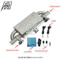 Universeller 51mm/63mm/70mm/76mm Doppelter Auspuff-Elektronik-Ventil Schalldämpfer mit Fernbedienung 304 Edelstahl Auto-Auspuff