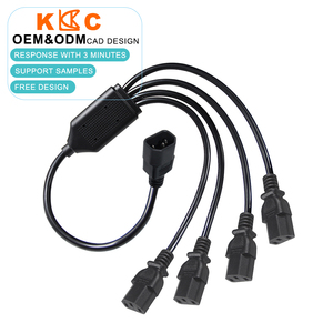 Rallonge informatique IEC 60320 C14 vers C13, adaptateur séparateur en Y, 18AWG 10A/1250W, cordon CA 3 broches, SVT noir 125V - Product Image 1