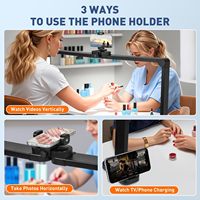 Lampe demi-lune 34 pouces pour Nail Tech 45LEDs Lampe de bureau pliable pour ongles avec support de téléphone Fonction de charge