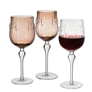 Copa de Vino <span class=keywords><strong>Blanco</strong></span> de Cristal Soplado a Mano con Diseño de Lazo Vintage Europeo Samyo de 520 ml, Vasos de Vino Tinto Color <span class=keywords><strong>Mocha</strong></span> Personalizados - Product Image 1