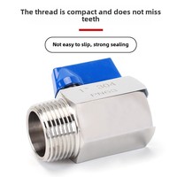 SS316 304 acier inoxydable Mini robinet à boisseau sphérique arrêt manuel avec média d'eau à extrémité filetée interne et externe BSPT
