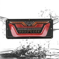 Feu arrière LED séquentiel en forme de couronne pour camion et remorque, robuste, COB DRL, Stop, Frein, Clignotant, Marche arrière, 33cm 46cm 24V, Étanche