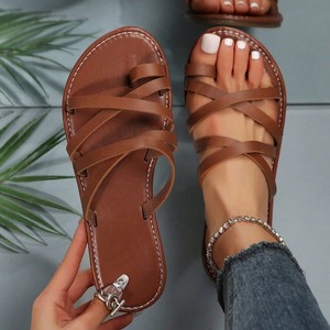 2026 set of toe beach slippers, new women's <b>sandals</b>, foreign trade cross <b>flat</b> bottom - Product Image 3