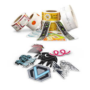 Emballage de produit privé auto-adhésif personnalisé Papier vinyle rond étanche <span class=keywords><strong>Impression</strong></span> personnalisée Rouleau de PVC Autocollants d'étiquette de logo - Product Image 1