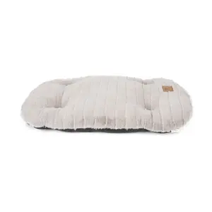 LS Peppy Buddies Luxury Faux Rabbit Stripe Fur Snuggle Pet Pillow Dog Bed Mat With Anti Slip Bottom For Winter
