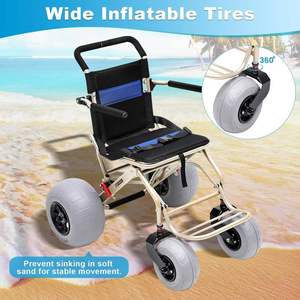 <span class=keywords><strong>Silla</strong></span> <span class=keywords><strong>de</strong></span> <span class=keywords><strong>Ruedas</strong></span> Manual Plegable <span class=keywords><strong>de</strong></span> Aleación <span class=keywords><strong>de</strong></span> Aluminio Ligera con Manillar y Diseño <span class=keywords><strong>de</strong></span> 4 <span class=keywords><strong>Ruedas</strong></span>, Capacidad <span class=keywords><strong>de</strong></span> 120 kg, <span class=keywords><strong>para</strong></span> Movilidad en Arena - Product Image 5