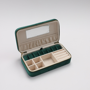 PU Leather Portable Travel Jewelry <b>Box</b> Double Layer Velvet Lining Custom Logo Storage Case - Product Image 4