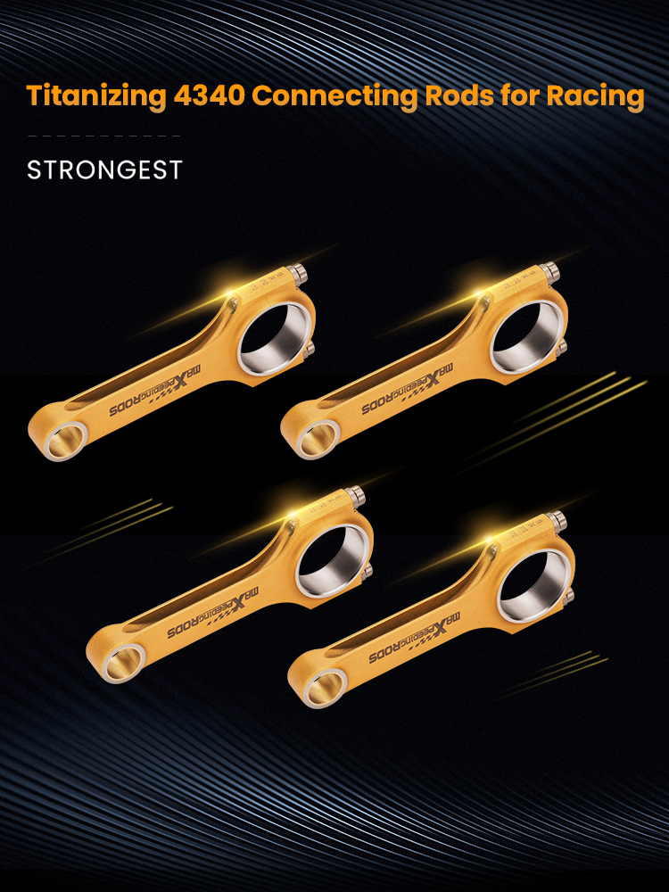 Maxpeedingrods H Beam Titanizing 4340 Con Rods for Opel