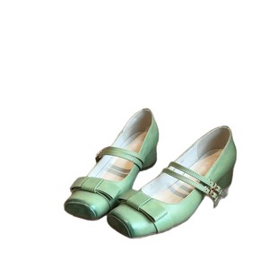 Zapatos Planos Mary Jane con Punta Cuadrada, Cierre de Hebilla con Lazo de Piel de Oveja, Tendencia de Moda para Todas las Temporadas, Zapatos de Mujer - Product Image 3