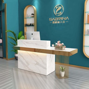 Mostrador de Recepción con Efecto Mármol, Mostrador de Bienvenida para Oficina, Vestíbulo, Hotel, Sala de Exposiciones - Product Image 4