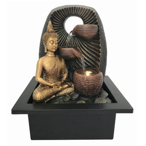 बुद्ध प्रतिमा टेबल टॉप वॉटर फाउंटेन धार्मिक बौद्ध धर्म की मूर्तियां घर की सजावट के लिए फेंग शुई ध्यान - Product Image 2