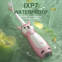 Gran oferta de cepillo de dientes eléctrico para niños IPX7 impermeable USB recargable cepillo de dientes sónico de dibujos animados para niños/bebé con temporizador inteligente