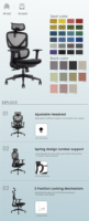Chaise de bureau à domicile réglable, chaise de direction ergonomique avec soutien lombaire, chaise de bureau en maille