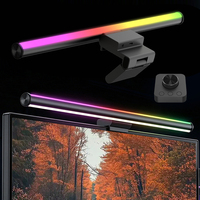 Barre lumineuse LED USB RGB moderne en aluminium noir avec télécommande sans fil, synchronisation musicale, pour écran, protection oculaire pour le gaming