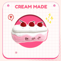 Trousse à crayons GF Fashion Cherry Cream Cake, boîte à crayons multi-usages pour l'école et le bureau, porte-stylos, trousse à maquillage pour fille, trousse à crayons mignonne