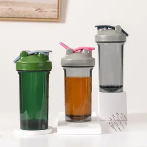 BPA ücretsiz Logo özelleştirilmiş temizle PC Shaker şişe Protein tozu Blender su şişesi Mix topu ile spor salonu için