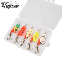 Aotuo Meilleures ventes Lot de 5 leurres métalliques rotatifs type spinner à manivelle pour lancer longue distance pour Black Bass et Mandarin