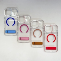 Coque de téléphone transparente antichoc style INS avec support plaqué et paillettes, étui magnétique pour iPhone 17 16 15 Pro Max