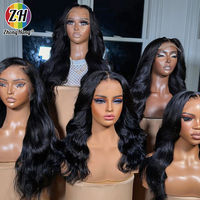 Perruques sans colle en cheveux naturels bruts, densité 250%, Lace Front, Ondulées Body Wave, Full HD Lace Frontal, en cheveux humains brésiliens, Vente en gros