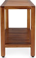 Banc de douche en teck de luxe de 30 pouces avec étagère de rangement, entièrement assemblé, tabouret de bain pour spa et salle de bain, doté d'une base antidérapante