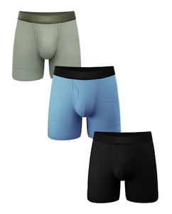 Caleçons Boxers Classiques en Polyester et Spandex pour Hommes – Tricotés, Respirants, Écologiques, Séchage Rapide, Motif Uni - Product Image 2
