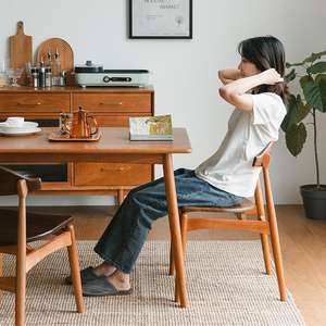 Chaise de salle à manger Robin Hood en bois massif, dossier en bois de cerisier, chaise de salle à manger pour la maison - Product Image 3