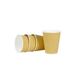 Custom Printed Degradable PLA Wholesale 8/12oz Disposable Hot <b>Coffee</b> <b>Double</b>/Ripple <b>Wall</b> Paper <b>Cup</b> With Lid Packaging Drinkware - Product Image 3
