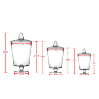 Ensemble de pots à bonbons en verre transparent de style européen et américain, créatifs, pour décoration de mariage, table de desserts, avec couvercle