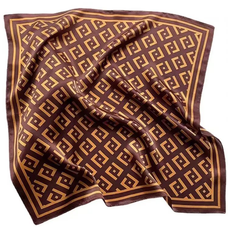 Usine directe RTS foulard en soie foulards Hijab 100% mûrier véritable foulard en soie imprimer femmes adulte carré automne imprimé châle sergé