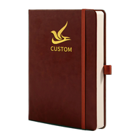Carnet à couverture rigide en cuir véritable personnalisé A5, logo gravé, ensemble cadeau pour entreprise