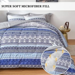Bán Buôn Mỹ Phong Cách Sang Trọng 3PC Giường <span class=keywords><strong>Comforter</strong></span> <span class=keywords><strong>Set</strong></span> Boho Sọc Có Thể Đảo Ngược Chần Polyester Điền In Bộ Đồ Giường Bộ - Product Image 4