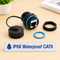 Haute qualité IP68 extérieur Ethernet RJ45 CAT6 connecteur étanche M23 industriel montage sur panneau Nylon anti-poussière femelle/femelle