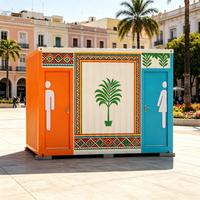 Toilettes mobiles haut de gamme personnalisées, structure en acier galvanisé, toilettes préfabriquées, éclairage LED pour événements publics en ville