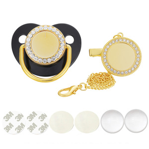 <span class=keywords><strong>Chupete</strong></span> de bebé <span class=keywords><strong>personalizado</strong></span> en blanco con cubiertas de Clips de <span class=keywords><strong>cadena</strong></span> de lujo Bling Zircon silicona maniquí pezón <span class=keywords><strong>mordedor</strong></span> regalo recién nacido - Product Image 6