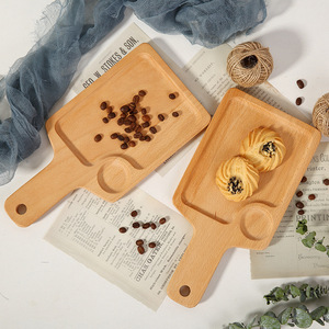 Wooden Serving <b>Tray</b> 30x15cm With Grooves For Coffee <b>Tea</b> Snacks Hotel Use - Product Image 2