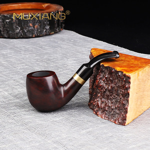 Muxiang Briarwood Pipe Bent Type 3mm Tenon Jointed Handmade Tobacco Pipe - Product Image 2