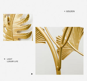 Décoration Murale Moderne en Métal Poisson Ailes d'Ange Feuille, Art Déco pour Salon, Luxe Unique <span class=keywords><strong>Or</strong></span> Suspendu Artisanat d'Art - Product Image 6