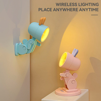 Lampe de chevet pliable et réglable, avec angle d'orientation polyvalent, pose et disposition personnalisables, compagnon de chambre, veilleuse lapin