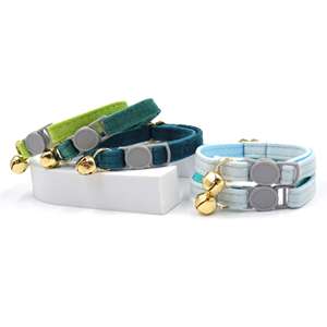 Nuevo 2025 a la venta, regalo para gatitos, serie rosa y morada, collares para gatos, venta al por mayor, <span class=keywords><strong>Collar</strong></span> de terciopelo para mascotas, <span class=keywords><strong>Collar</strong></span> suave para gatos con láser - Product Image 5