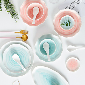 Juego de Vajilla Moderno y Lujoso de Cerámica Sostenible con Diseño de Mármol, Plato Redondo de Porcelana para Bodas, Novedad 2024 - Product Image 6