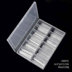240 <span class=keywords><strong>faux</strong></span> <span class=keywords><strong>ongles</strong></span> transparents en acrylique à presser, longs, courbés en C, style français, pour salon et DIY, emballage en boîte, couvrance totale - Product Image 6