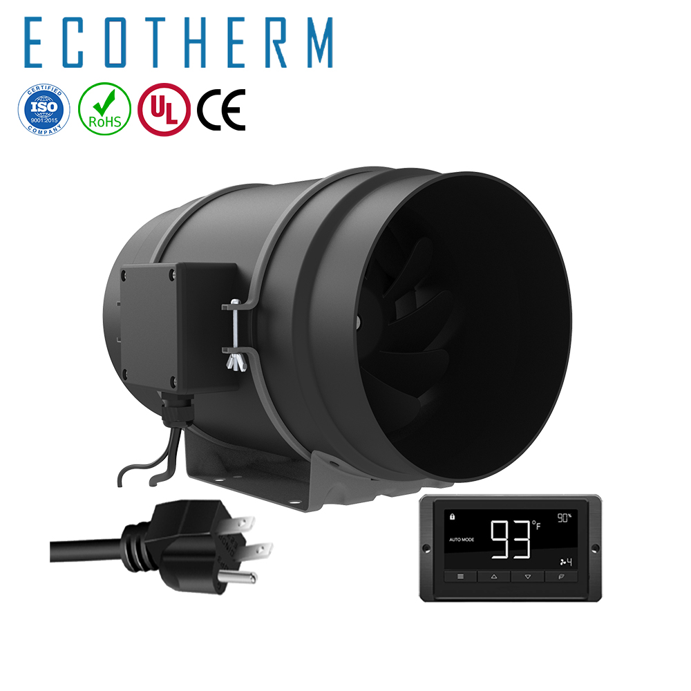 Ecotherm большой объем воздуха 830 куб. М умный контроллер Гидропонные центробежные вентиляторы 8 дюймов ec встроенный вентилятор для палатки для выращивания