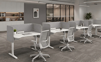 Poste de travail électrique réglable en hauteur avec panneau acoustique de confidentialité – Bureau assis-debout pour solution de bureau moderne pour employés
