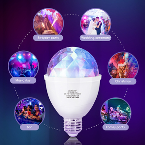 Aigostar RGB LED luci da discoteca 360 ° rotanti E27 lampadina 3W luce stroboscopica colore che cambia lampada decorata per feste - Product Image 3