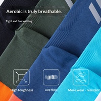 Chaussettes de cyclisme réfléchissantes, absorbant la transpiration, respirantes, résistantes à l'usure, antidérapantes, pour vélo de route, sport, marathon, course nocturne